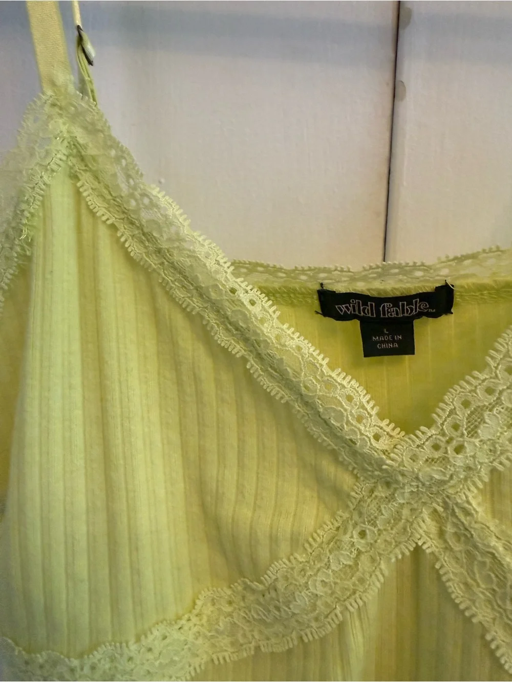 wild fable lime green Lace-Trim Ribbed Cami